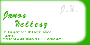 janos wellesz business card